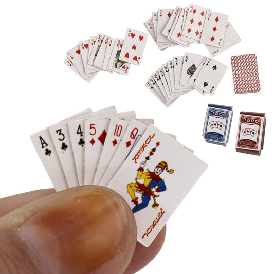 1/12 Dollhouse Miniature Accessories Mini Playing Cards   Simulation  Board Game Model Toys for Doll House Decoration